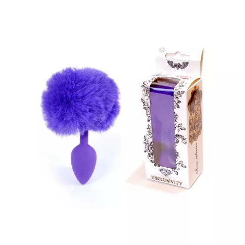 Анальна пробка Jawellery Silikon PLUG Bunny-Tail Purple