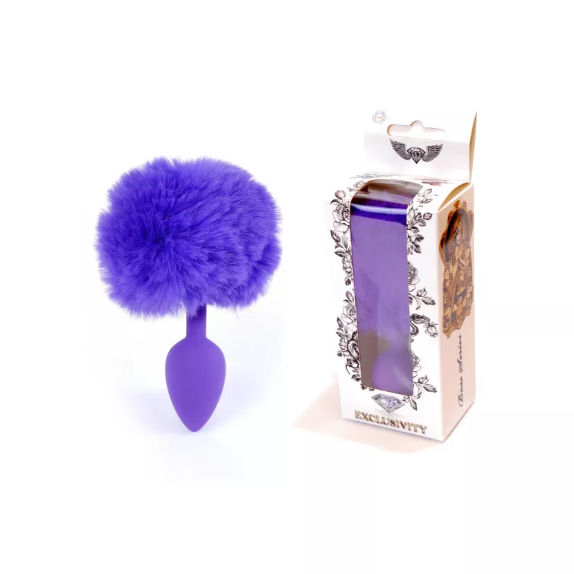 Анальна пробка Jawellery Silikon PLUG Bunny-Tail Purple