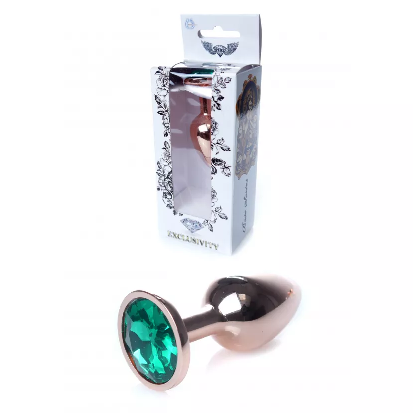 Анальная пробка Jewellery Red Gold PLUG Green