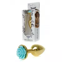 Анальна пробка Plug-Jewellery Gold PLUG ROSE- Light Blue