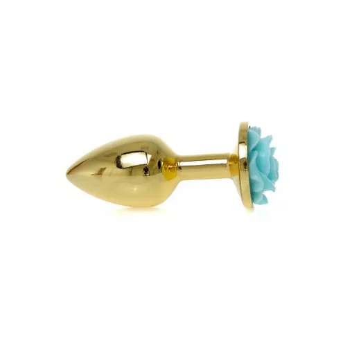 Анальна пробка Plug-Jewellery Gold PLUG ROSE- Light Blue
