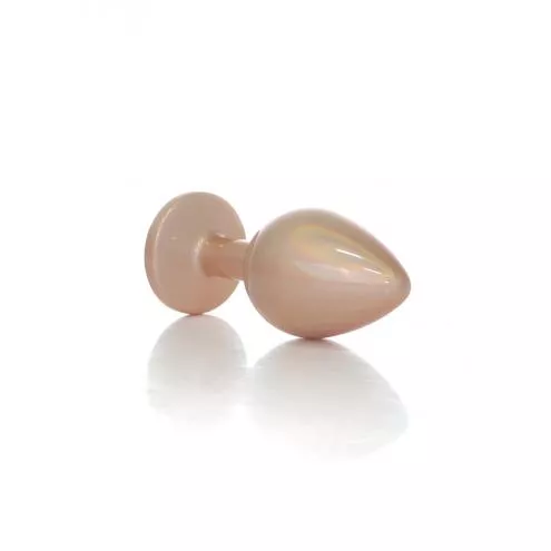 Анальна металева пробка Plug-Jewellery Pearl Gold PLUG- Clear M