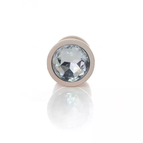 Анальна металева пробка Plug-Jewellery Pearl Gold PLUG- Clear M