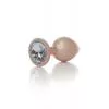Анальна металева пробка Plug-Jewellery Pearl Gold PLUG- Clear M