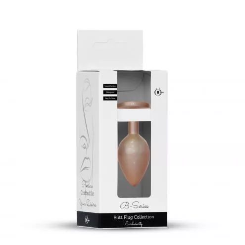 Анальна металева пробка Plug-Jewellery Pearl Gold PLUG- Clear M