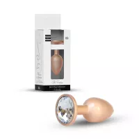 Анальная металлическая пробка Plug-Jewellery Pearl Gold PLUG- Clear L