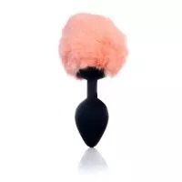 Анальная пробка Jewellery Silicon PLUG - Bunny Tail - Black-Peach