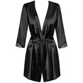 Комплект Obsessive Satinia robe (Черный, S/M) - 2
