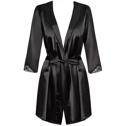 Комплект Obsessive Satinia robe (Чорний, L/XL)