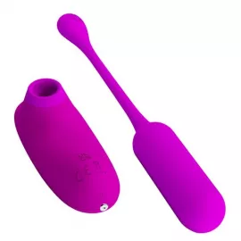 Віброяйце з кліторальним стимулятором - Pretty Love Curupira Multifunctional 2 in 1 Purple - 3
