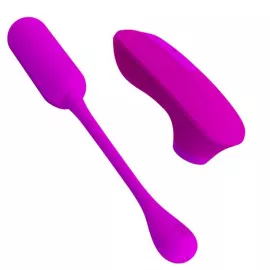 Віброяйце з кліторальним стимулятором - Pretty Love Curupira Multifunctional 2 in 1 Purple - 2