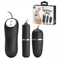 Виброяйцо с вибропулей - Pretty Love Electric Stimulation Double Vibro-Bullets Black