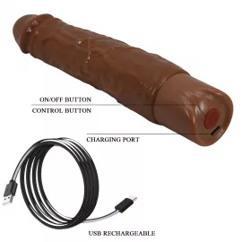Реалистичный вибратор - Pretty Love Osric Realistic Vibrating Dildo Brown - 4