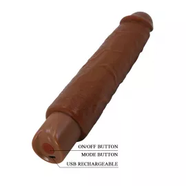 Реалистичный вибратор - Pretty Love Soren Realistic Vibrating Dildo Brown - 8