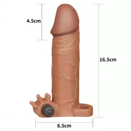 Насадка на член с вибрацией Pleasure X-Tender Vibrating Penis Sleeve Brown - 5