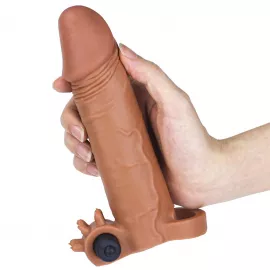 Насадка на член с вибрацией Pleasure X-Tender Vibrating Penis Sleeve Brown - 3