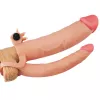 Подвійна насадка подовжувач пеніса з вібрацією Lovetoy Pleasure X-Tender Series, тілесна