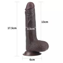 Фалоімітатор 7 Sliding Skin Dual Layer Dong – Black - 4
