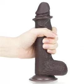 Фалоімітатор 7 Sliding Skin Dual Layer Dong – Black - 3