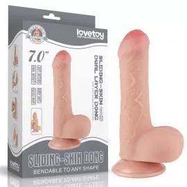 Фалоімітатор 7' Sliding Skin Dual Layer Dong - 1