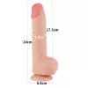 Фалоімітатор Sliding-Skin Dual Layer Dong 9.5 з мошонкою, тілесний