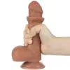 Фаллоимитатор Sliding-Skin Dual Layer Dong 7 с закрытой головкой, светло-коричневый