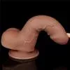 Фаллоимитатор Sliding-Skin Dual Layer Dong 7 с закрытой головкой, светло-коричневый