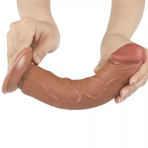 Фалоімітатор 8 SLIDING SKIN DUAL LAYER DONG BROWN