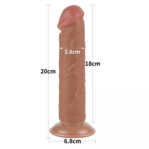 Фалоімітатор 8 SLIDING SKIN DUAL LAYER DONG BROWN