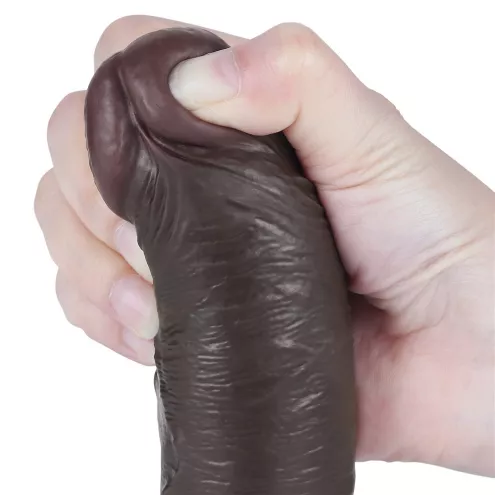 Фаллоимитатор Sliding-Skin Dual Layer Dong 8 без мошонки, коричневый