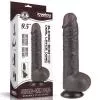 Фалоімітатор Sliding-Skin Dual Layer Dong 9.5 з мошонкою, чорний