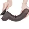 Фалоімітатор Sliding-Skin Dual Layer Dong 9.5 з мошонкою, чорний