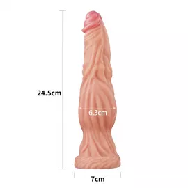 Фалоімітатор значного розміру 9.5 Dual layered Platinum Silicone Cock – Flesh - 7