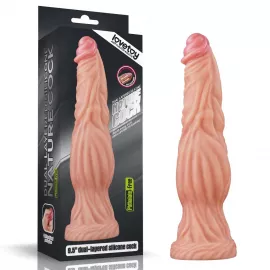 Фалоімітатор значного розміру 9.5 Dual layered Platinum Silicone Cock – Flesh - 1