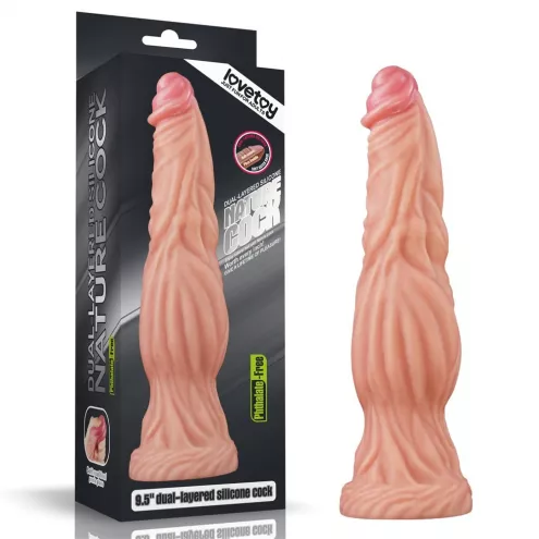 Фалоімітатор значного розміру 9.5 Dual layered Platinum Silicone Cock – Flesh