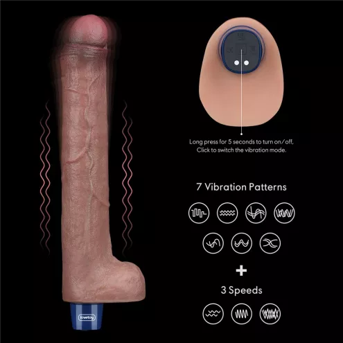 Вібратор 10.5 REAL SOFTEE VIBRATING DILDO