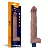 Вібратор 10.5 REAL SOFTEE VIBRATING DILDO