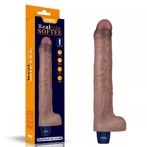 Вібратор 10.5 REAL SOFTEE VIBRATING DILDO