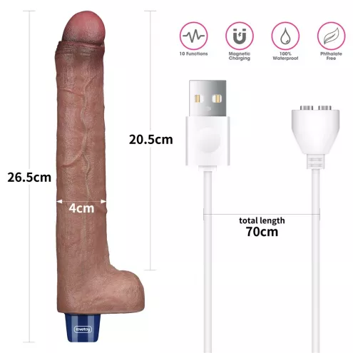 Вібратор 10.5 REAL SOFTEE VIBRATING DILDO