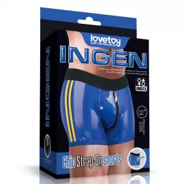 Трусы для страпона Chic Strap-On Shorts, синие - 1