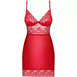 Комплект Obsessive Lovica chemise (Червоний, XXL) - 3