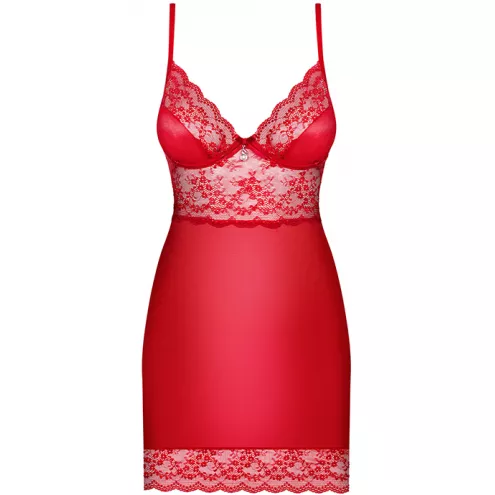 Комплект Obsessive Lovica chemise (Червоний, S/M)