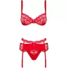 Комплект Obsessive Heartina set (Червоний, S/M)