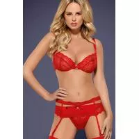 Комплект Obsessive Heartina set (Червоний, S/M)