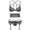 Комплект Obsessive Frivolla set (Чорний, S/M)