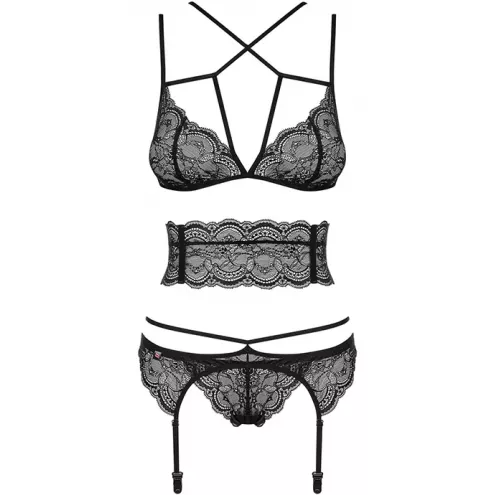 Комплект Obsessive Frivolla set (Чорний, S/M)