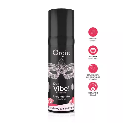 Збуджуючий гель вібратор ORGIE DUAL VIBE! - KISSABLE Strawberry Gin And Tonic 15ML