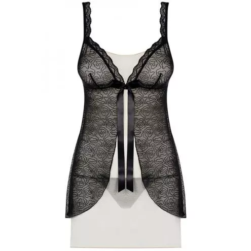 Комплект Obsessive 811-BAB-4 babydoll (Чорний-екрі, S/M)