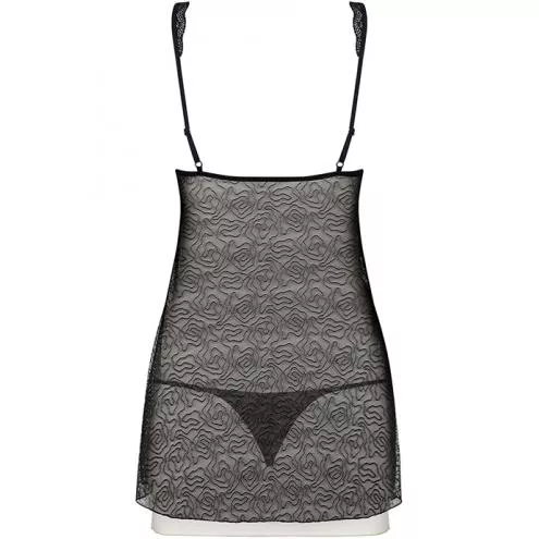 Комплект Obsessive 811-BAB-4 babydoll (Чорний-екрі, S/M)