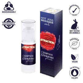 Массажное масло - MAI Attraction Massage Oil Champagne Strawberry, 50 мл (09.2026)